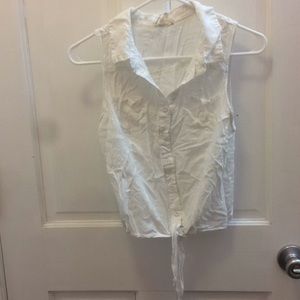 Pacsun white tie front crop top